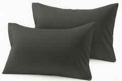 Cotton Stich toddler pillowcase in dark grey with zipper for secure naps.