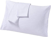 Cotton Stich toddler pillowcase set closeup, white striped, silky soft 600TC cotton for gentle naps