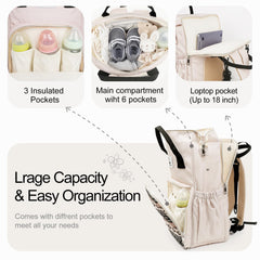 COTTONBEBE diaper bag insulated pockets maintain bottle temperature during outings