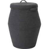 Cottonphant 26x20 tall cotton rope basket with lid for tidy bedroom storage.