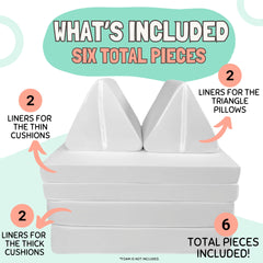 Couch Swag liner for thick base cushions protects foam during active use