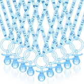 Coume blue baby shower pacifier necklace set, ideal party favors for guests