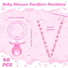 Coume pink acrylic pacifier necklace close-up showing smooth finish