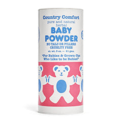 Country Comfort Baby Powder 3oz Pack for gentle moisture absorption on delicate skin.