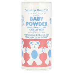 Country Comfort Pure Herbal Baby Powder bottle pour helps keep baby skin dry and comfortable.