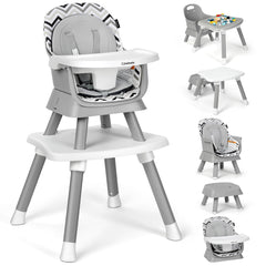 Cowiewie 8-in-1 high chair full-seat setup supports growing infants during meals