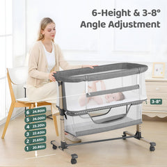 Cowiewie six-height adjustability lets you align with your bed for easy night feeds