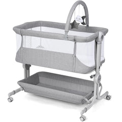 Cowiewie bassinet patented safety locks ensure secure setup during nightly use.