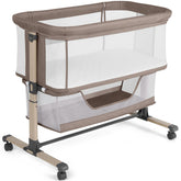 Cowiewie bassinet bedside sleeper setup enables close sleep with mom or dad for convenient nighttime care.