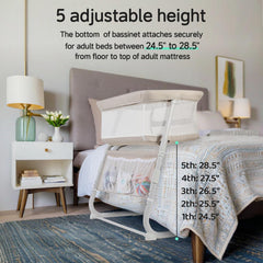 Cowiewie bassinet breathable mesh sides promote airflow and visibility