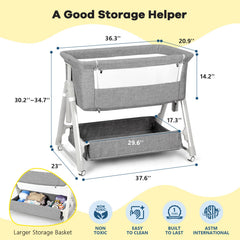 Cowiewie bassinet tilt-angle cradle supports comfortable positioning after feeding
