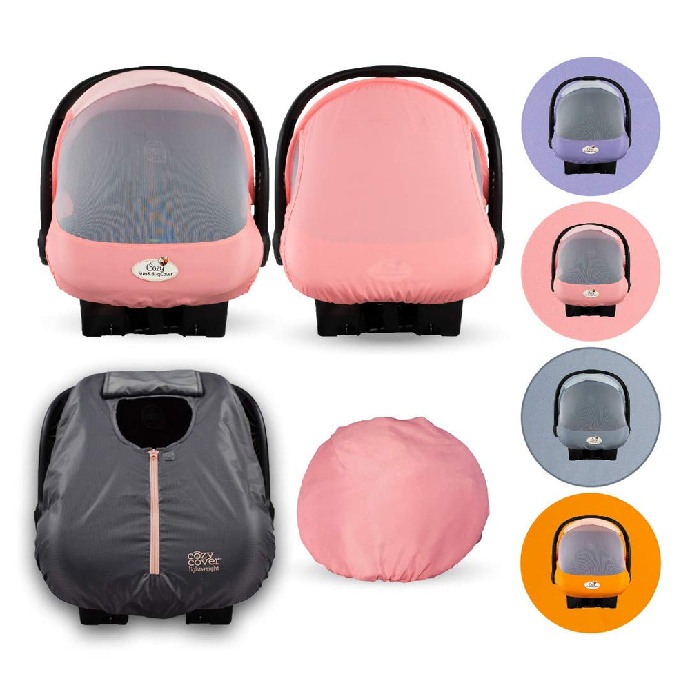 Cozy Cover CozyBaby mesh sun bug cover on a baby carrier protects against insects.