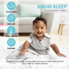 Cozy Seal sleep sack with 2-way zipper enables quick diaper changes.