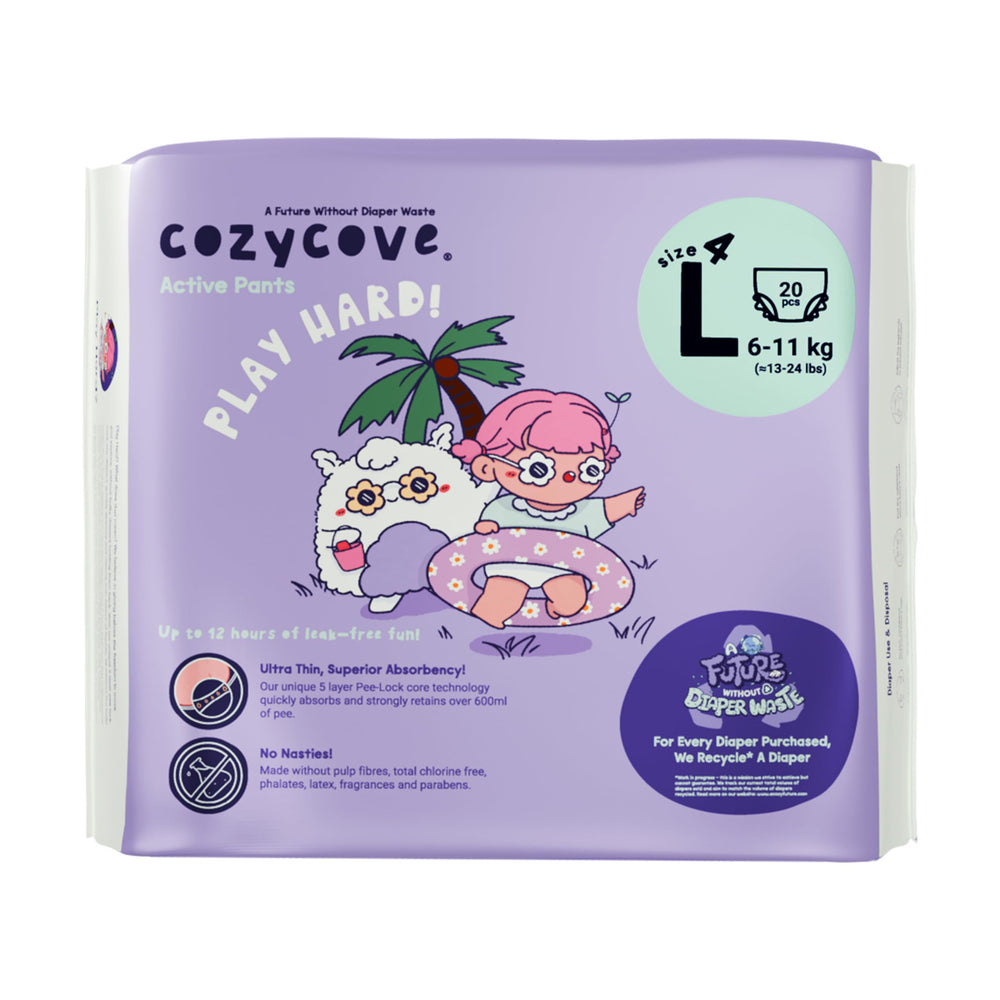 Cozycove training pants pack front shows slim pull-up design for active babies.