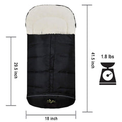 CozyMe bunting bag adjustable length extension supports growth-friendly design for growing toddlers.