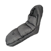 CozyMe stroller footmuff with hoodie keeps baby warm during winter strolls.