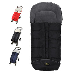 CozyMe Stroller Footmuff with waterproof exterior protects baby on winter walks.