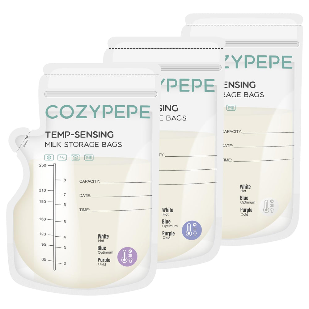 Cozypepe breastmilk bag with pour spout for easy pouring and no spills