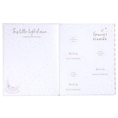 C.R. Gibson Little Blessings memory book with copper foil accents for elegant presentation.
