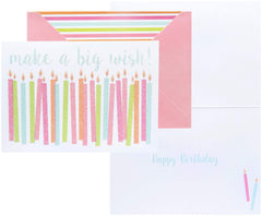 CR Gibson make a big wish card with colorful candles for birthday greetings