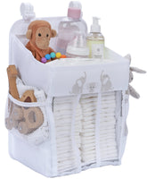 CRADLE STAR hanging diaper caddy front view shows compact nursery storage for diapers