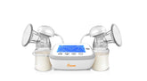 Crane Deluxe Double Breast Pump unit showing compact design for on-the-go use.