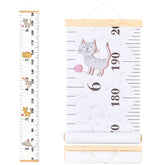 CREATCABIN Cat Growth Chart on wall with colorful cats, ideal for nursery growth milestones.