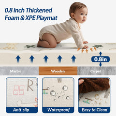 CreateBay foldable baby play mat waterproof surface for easy cleaning