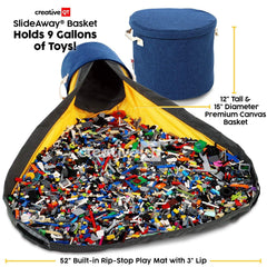 Creative QT SlideAway drawstring cleanup facilitates quick tidy-up after play