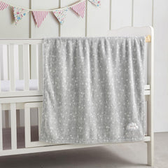 CREVENT knitted blue animal blanket close-up highlighting cozy texture for babies