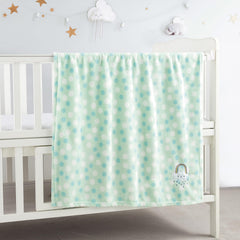 CREVENT baby blanket close-up captures soft fuzzy texture for cozy snuggle times.