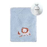 CREVENT baby lion blue blanket for cozy stroller rides and naps