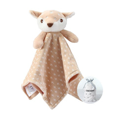 CREVENT Cozy Plush Baby Security Blanket in brown deer with ultra soft mink for cuddly comfort.