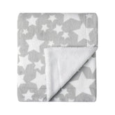 CREVENT Star Grey blanket laid flat, dual-layer warmth for baby comfort.