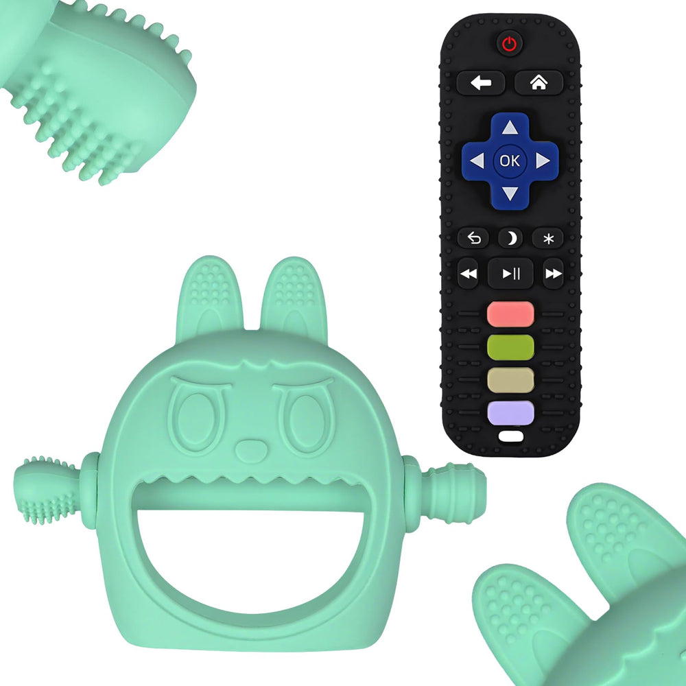Criamolo teething glove mitten with textured bumps for soothing gums.
