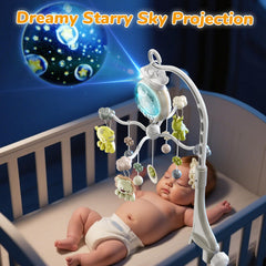 Crib Mobile with Music and Lights provides soft night light and lullabies.