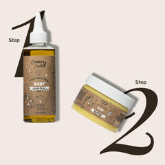 Cristina's Curls Nourishing Baby Hair & Scalp Oil used after bath to seal moisture