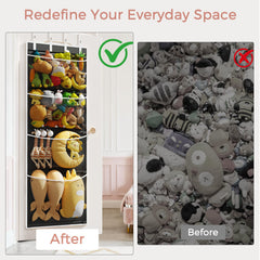 Criusia extra-large black door organizer maximizing vertical bedroom storage.