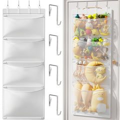 Criusia over-the-door organizer with four mesh pockets keeps plush toys tidy and visible.