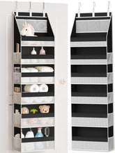 Criusia over-the-door organizer six-shelf stores towels and small items neatly.