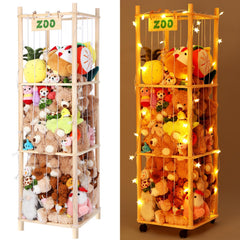 CroBlissful stuffed animal zoo storage wooden box keeping toys tidy.