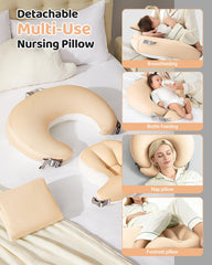 CrystCare ergonomic-support pillow helps natural alignment during feeding and lounging.