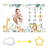 CSFOTO milestone blanket frame with jungle animals for adorable photos