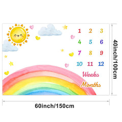 CSFOTO newborn photo setup using the rainbow blanket backdrop.