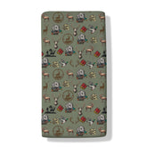 Cstdyfrv hunting green camouflage crib sheet fits standard cribs securely for safe sleep.