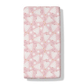 Cstdyfrv pink Christmas trees crib sheet adds festive charm to baby's sleep routine.