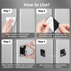 CTEOUNPT fridge lock with adhesive back, damage-free mounting on flat surfaces