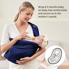 Cuby baby carrier newborn to toddler in dark blue supports growing baby