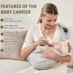 Cuby baby carrier soft cotton fabric highlights breathable, skin-friendly material ideal for year-round wear.