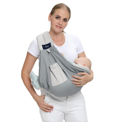 CUBY Mesh baby sling front view shows breathable comfort for on-the-go cuddles